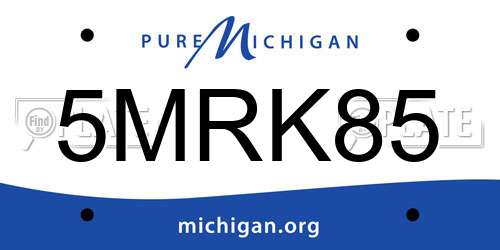 5MRK85 Michigan License Plate