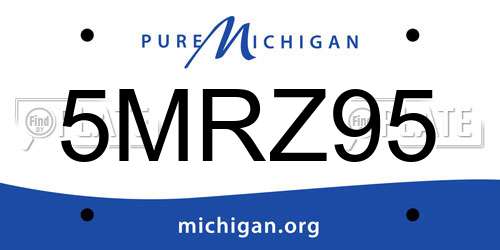 5MRZ95 Michigan License Plate