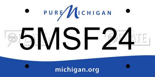 5MSF24 Michigan License Plate