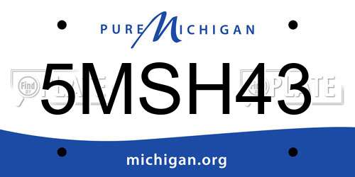 5MSH43 Michigan License Plate