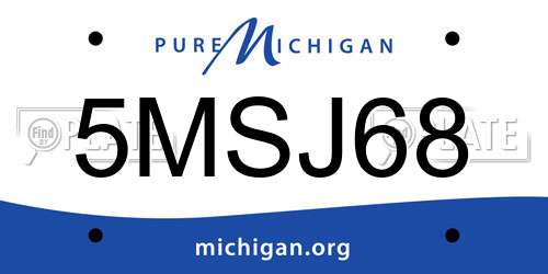 5MSJ68 Michigan License Plate