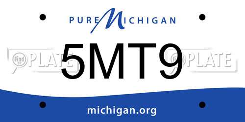 5MT9 Michigan License Plate