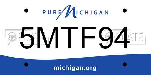 5MTF94 Michigan License Plate