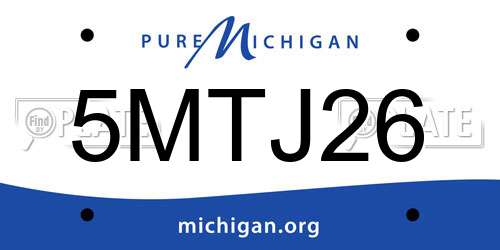 5MTJ26 Michigan License Plate