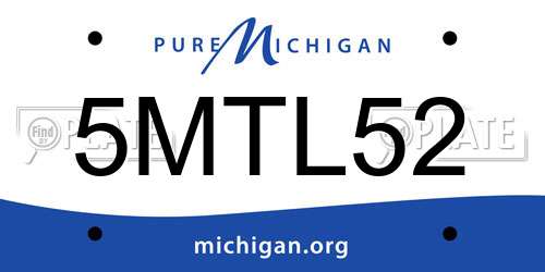 5MTL52 Michigan License Plate