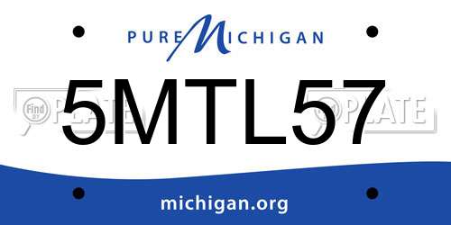 5MTL57 Michigan License Plate