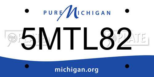5MTL82 Michigan License Plate