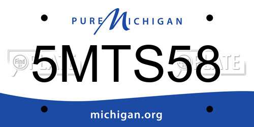 5MTS58 Michigan License Plate
