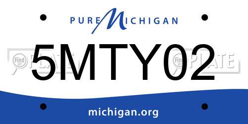 5MTY02 Michigan License Plate