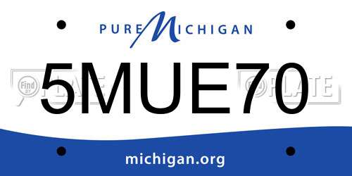 5MUE70 Michigan License Plate