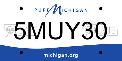 5MUY30 Michigan License Plate