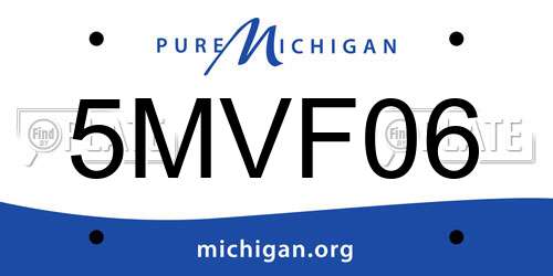 5MVF06 Michigan License Plate