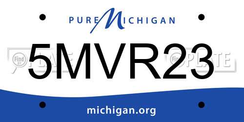 5MVR23 Michigan License Plate