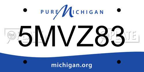 5MVZ83 Michigan License Plate