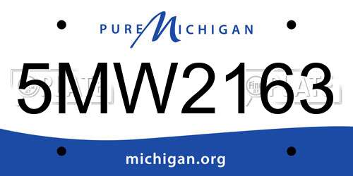 5MW2163 Michigan License Plate