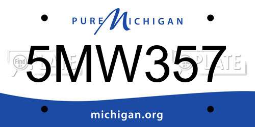 5MW357 Michigan License Plate