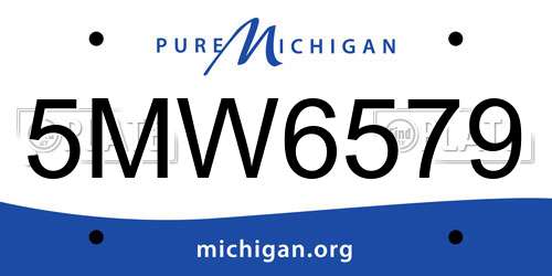 5MW6579 Michigan License Plate