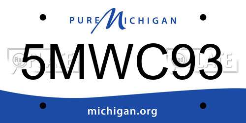 5MWC93 Michigan License Plate