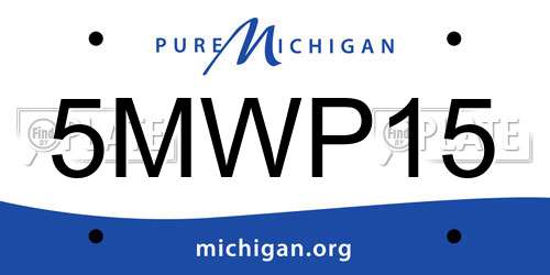 5MWP15 Michigan License Plate