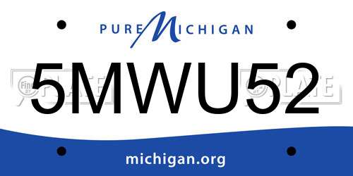 5MWU52 Michigan License Plate