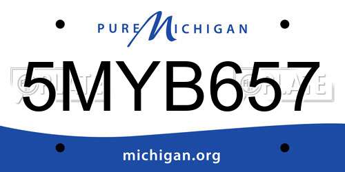 5MYB657 Michigan License Plate
