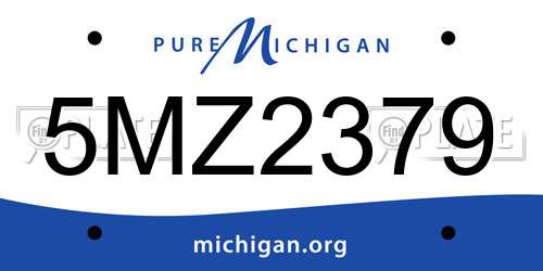 5MZ2379 Michigan License Plate