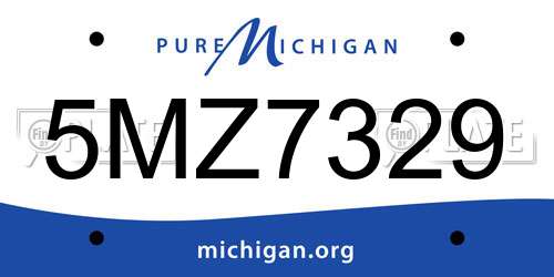 5MZ7329 Michigan License Plate