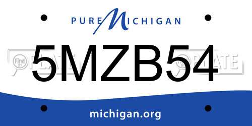 5MZB54 Michigan License Plate