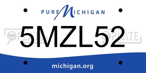 5MZL52 Michigan License Plate