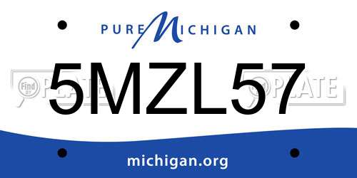 5MZL57 Michigan License Plate