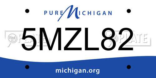 5MZL82 Michigan License Plate