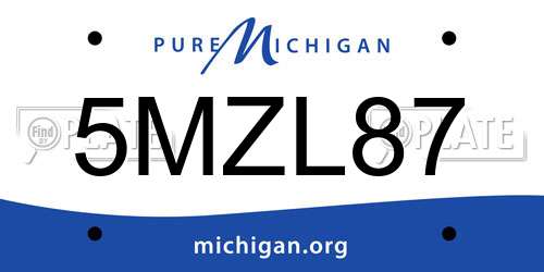 5MZL87 Michigan License Plate