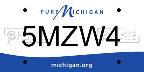5MZW4 Michigan License Plate