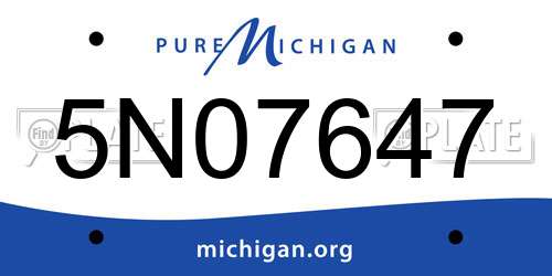 5N07647 Michigan License Plate