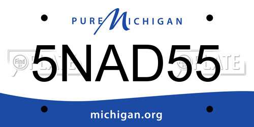 5NAD55 Michigan License Plate