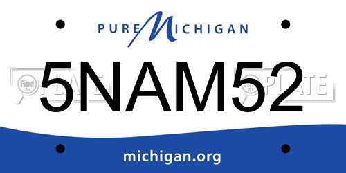 5NAM52 Michigan License Plate