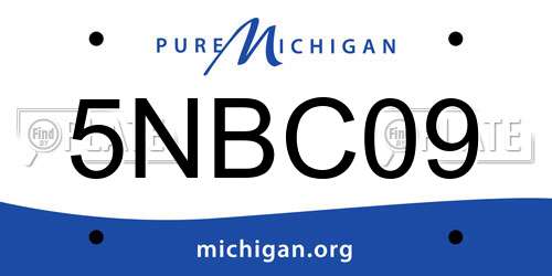 5NBC09 Michigan License Plate