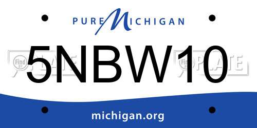 5NBW10 Michigan License Plate