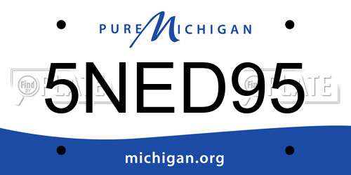 5NED95 Michigan License Plate