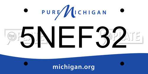 5NEF32 Michigan License Plate
