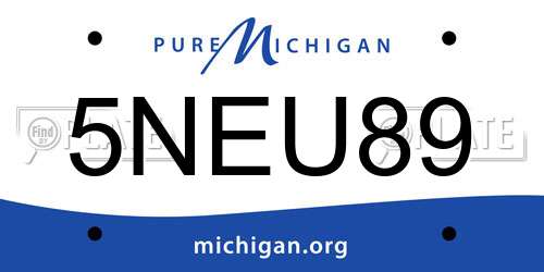 5NEU89 Michigan License Plate