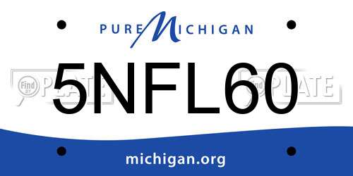 5NFL60 Michigan License Plate