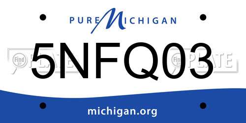 5NFQ03 Michigan License Plate