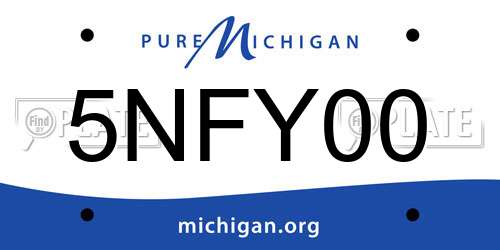 5NFY00 Michigan License Plate