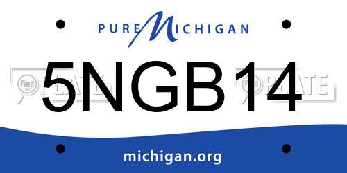 5NGB14 Michigan License Plate