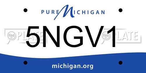 5NGV1 Michigan License Plate