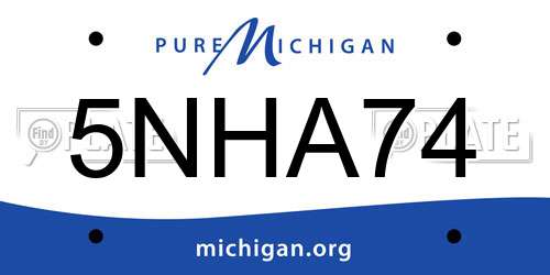 5NHA74 Michigan License Plate