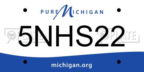 5NHS22 Michigan License Plate