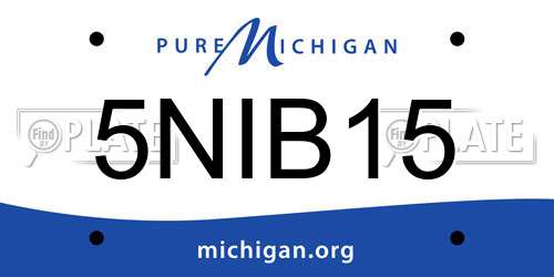 5NIB15 Michigan License Plate