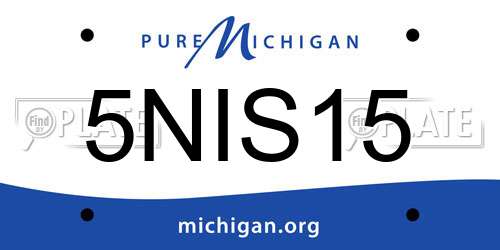 5NIS15 Michigan License Plate